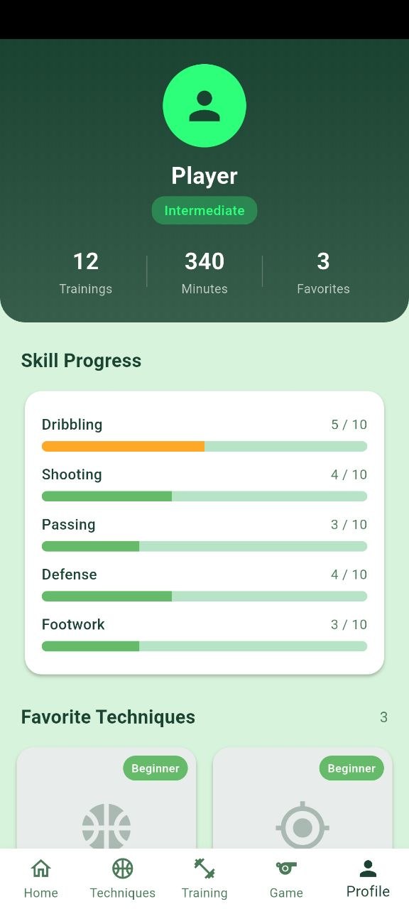 Profile progress screen